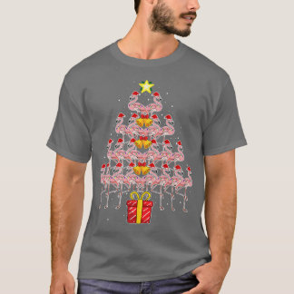T-shirt Star Flamant rose sapin de Noël Funny Pink Santa H