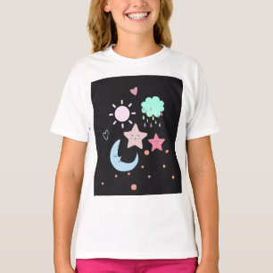T-shirt Star Moon nuage soleil coeur mignon