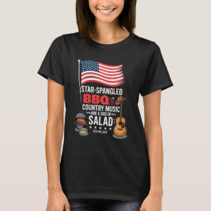 T-shirt Star Spangé BBQ Country Music Salade 4 juillet