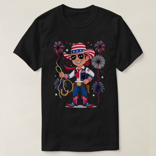 T-shirt Star-Spangled Cowboy – 4th of July Celebration Des (Design devant)