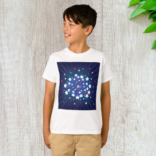 T-shirt Starburst Patriotique Rouge Blanc et Bleu USA