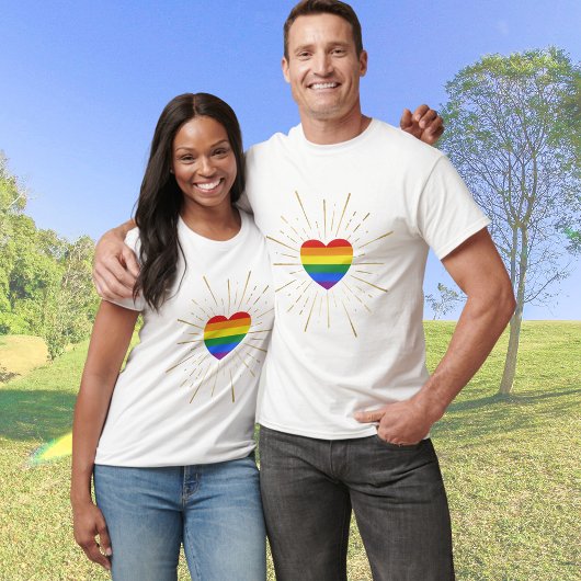 T-shirt Starburst Rainbow Heart