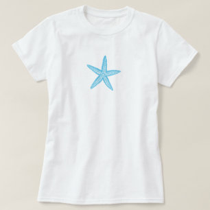 T-shirt Starfish Aqua Blue
