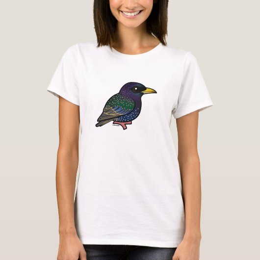 T-shirt Starling européen Birdorable (Devant)