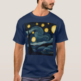 T-shirt Starry Night Art Deco Vincent van Gogh Art 280