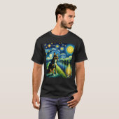T-shirt Starry Night Australian Kelpie Dog Van Gogh Lover (Devant entier)