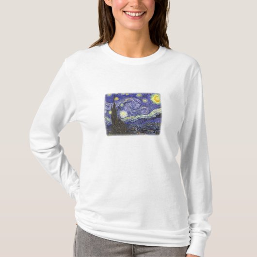 T-shirt Starry Night by Van Gogh dames chemise à manches l (Devant)