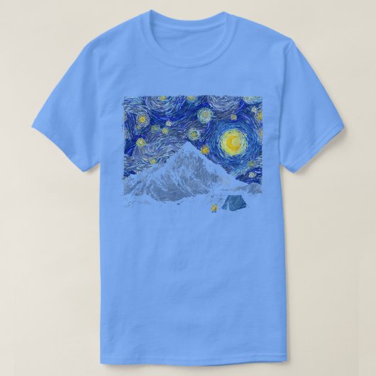T-shirt Starry Night Camping Scène (Design devant)