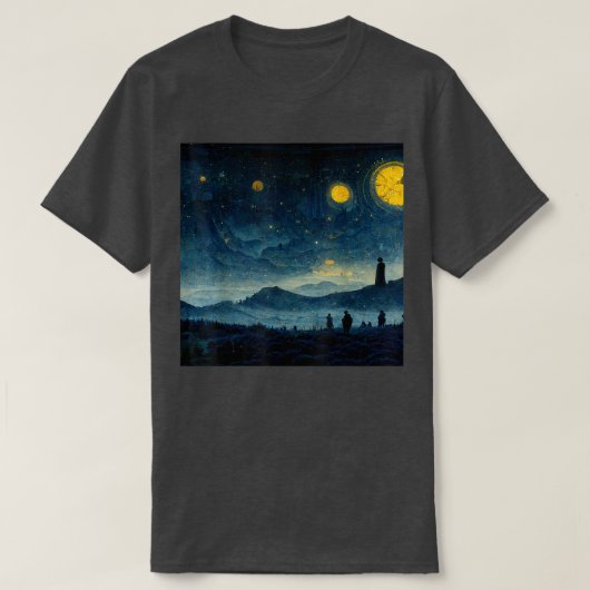 T-shirt Starry Night Caspar David Friedrich (Design devant)