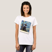 T-shirt Starry night cat (Devant entier)