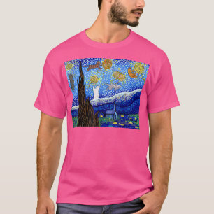 T-shirt Starry Night Cat, Van Gogh Cat, Amoureux des chats