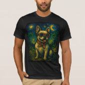 T-shirt Starry Night Dog Drôle Art Style Retro Verres Anim (Devant)