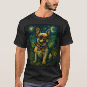 T-shirt Starry Night Dog Drôle Art Style Retro Verres Anim (Devant)