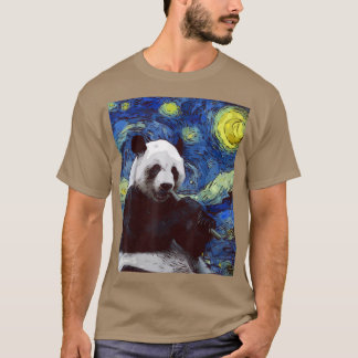 T-shirt Starry Night Giant Panda Cute Panda Amateurs
