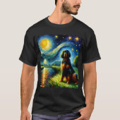 T-shirt Starry Night Gordon Setter Dog Van Gogh Lover (Devant)