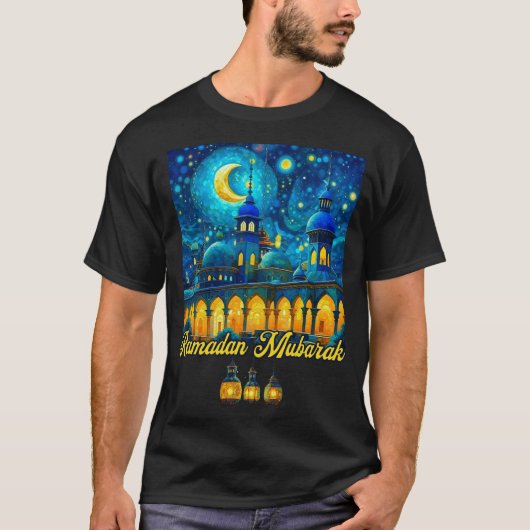 T-shirt Starry Night Ramadan Mosquée (Devant)
