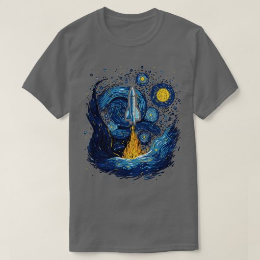 T-shirt Starry Night Rocket Lancement de l'espace Cadeaux (Design devant)