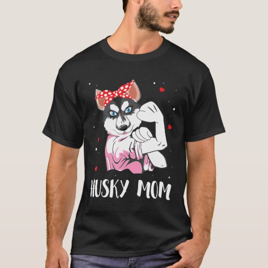 T-shirt Stars Coeurs Chien Fille Joyeuse Fête des Mères Ch (Devant)