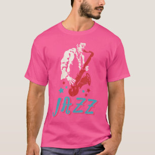 T-shirt Stars de musicien de jazz rétro saxophoniste