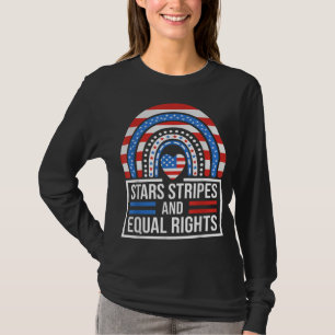 T-shirt Stars Stripes & Equal Rights Rainbow American Flag