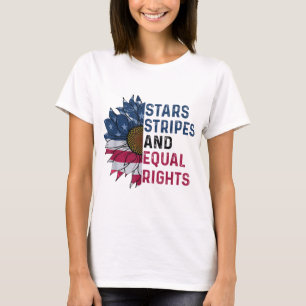 T-shirt Stars Stripes Et Equal Rights American Flag Flowe
