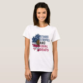 T-shirt Stars Stripes Et Equal Rights American Flag Flowe (Devant entier)