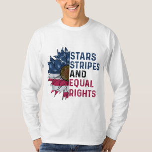 T-shirt Stars Stripes Et Equal Rights American Flag Flowe