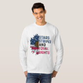 T-shirt Stars Stripes Et Equal Rights American Flag Flowe (Devant entier)