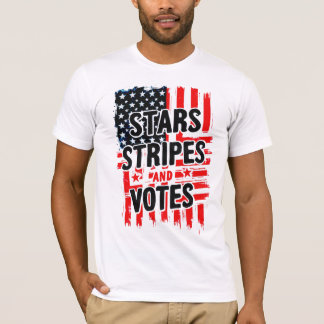T-shirt Stars, Stripes et Votes avec drapeau américain