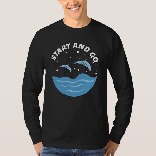 T-shirt Start and Go! - Cute Dolphins (Devant)
