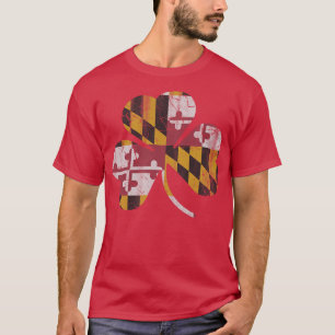 T-shirt State Flag of Maryland Flag Shamrock