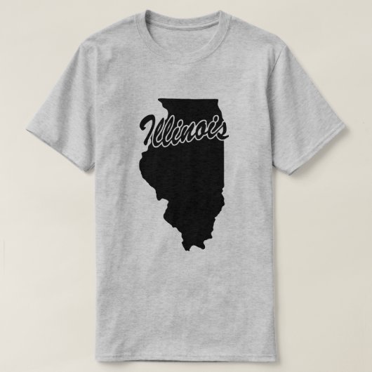T-shirt State Of Illinois Shape (Design devant)