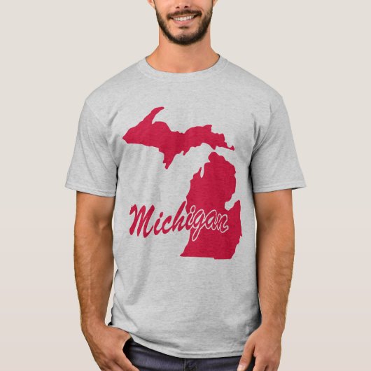 T-shirt State Of Michigan Shape (Devant)
