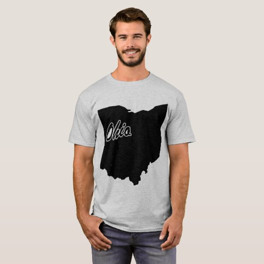 T-shirt State Of Ohio Shape (Devant entier)