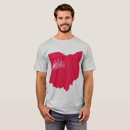 T-shirt State Of Ohio Shape (Devant entier)