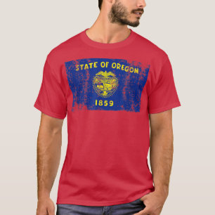 T-shirt State of Oregon Flag Vintage Retro Men Women Venin