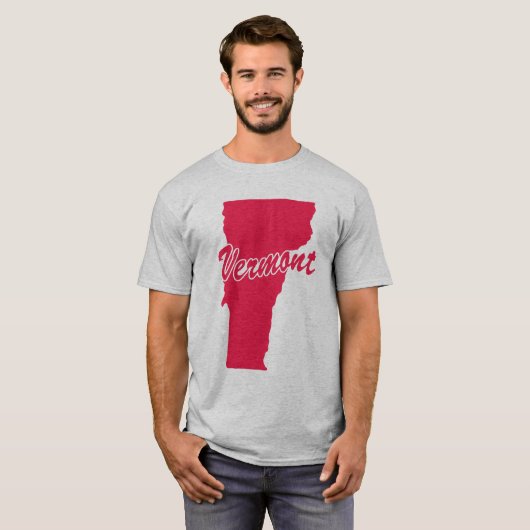 T-shirt State Of Vermont Shape (Devant entier)