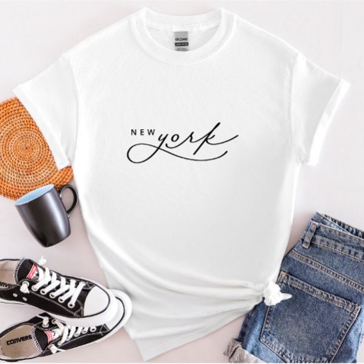 T-shirt State pour femmes de New York Script