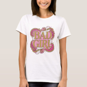 T-shirt Statement Gold MAUVAISE FILLE Texte en 3D