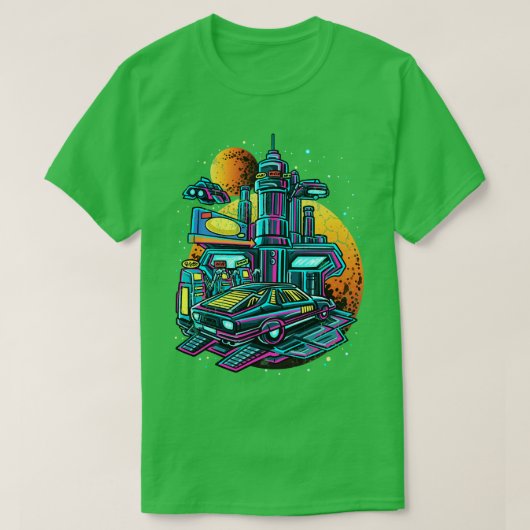 T-shirt Station de gaz rétro Artisanat spatial UAPS (Design devant)