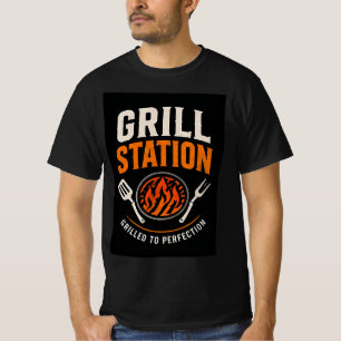 T-shirt 🔥 Station de Grill Burgers Restaurant Équipe de C