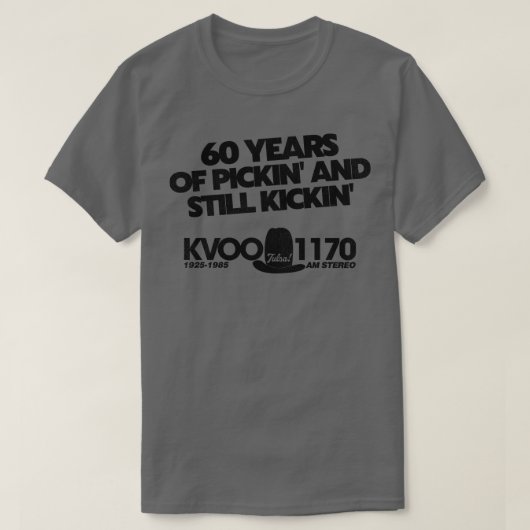 T-shirt Station de radio Retro KVOO 1170 Tulsa (Design devant)