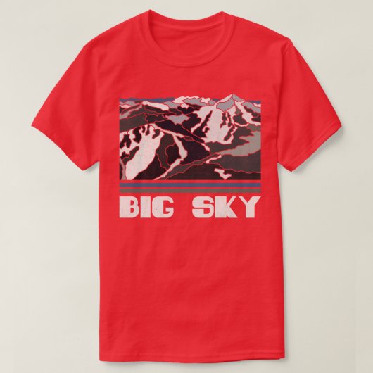 T-shirt Station de ski Big Sky Ski Alpine Ski Mountains Hi (Design devant)