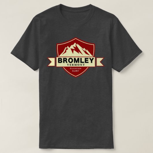 T-shirt Station de ski de Bromley Mountain Zone Sticker Ve (Design devant)