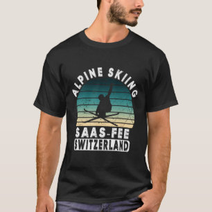 T-shirt Station de ski de Saas-fee Alpes suisses Ski alpin