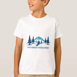 T-shirt Station de ski Navarino Wisconsin Skieur Ski