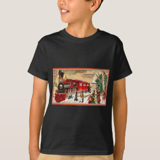 T-shirt Station de train vintage de vacances de Noël