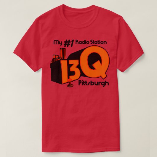 T-shirt Station radio 13Q Pittsburgh Retro Defunct (Design devant)