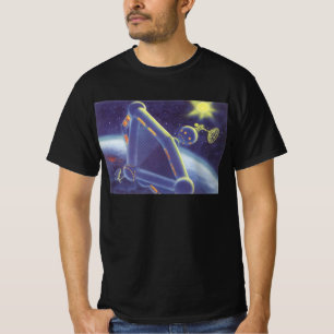 T-shirt Station spatiale en orbite de science-fiction vint