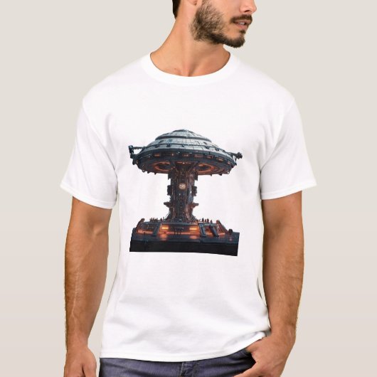 T-shirt Station spatiale futuriste (Devant)